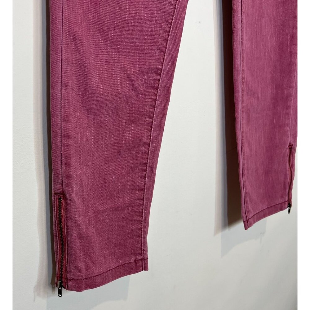 Lee Shapetastic Hidden Hold Magenta Skinny Leg Zipper Ankle Jeans Women's Size M - Picture 5 of 9
